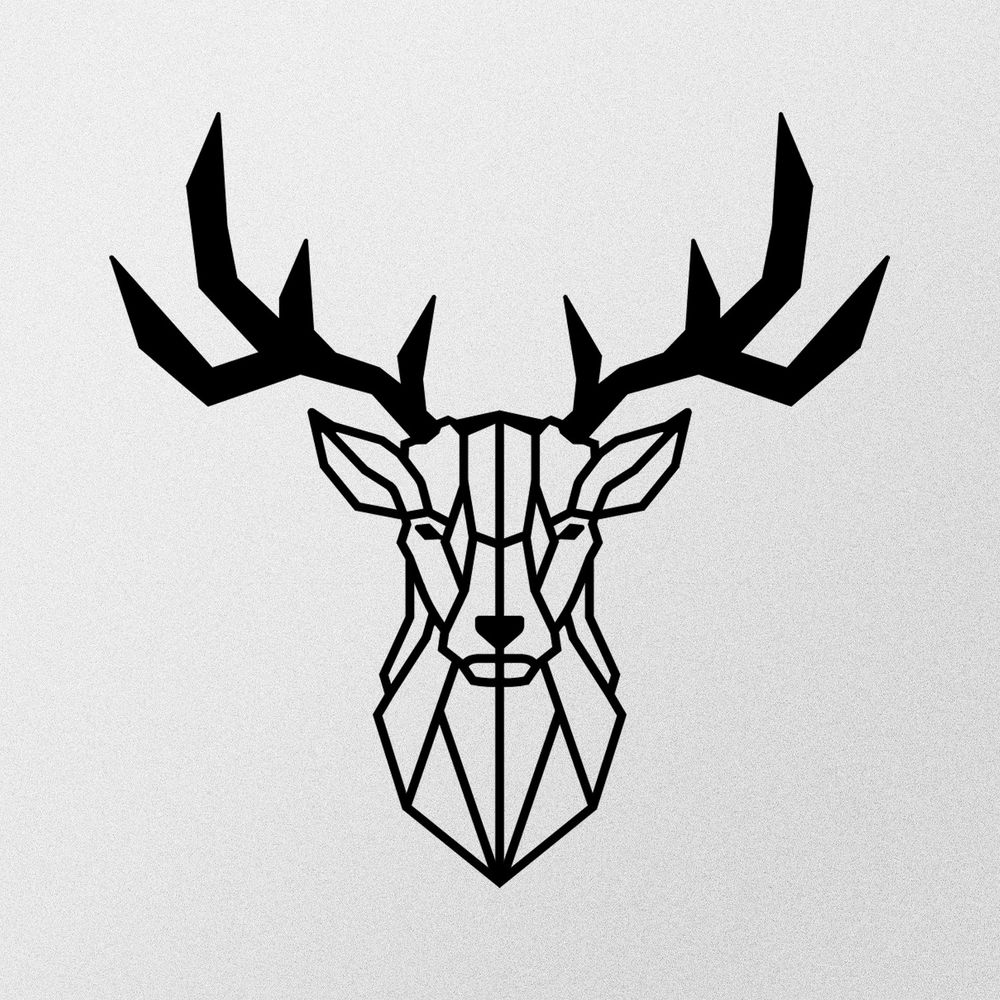 Deer2 Metalni Ukras - Crni Dekorativni Metalni Zidni Dodatak slika 4
