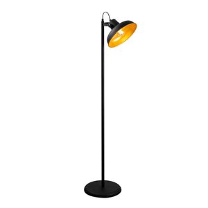 Opviq Podna lampa LIK, crno- zlatna, metal, 30 x 43 cm, visina 145 cm, promjer sjenila 26 cm, visina 19 cm, E27 40 W, Lik - 4036