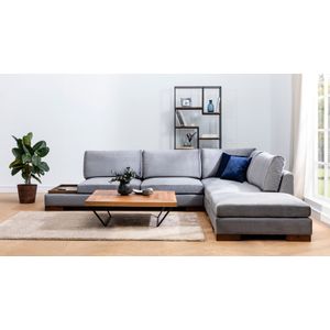 Atelier Del Sofa Tulip Corner Right With Pouf - Dark Grey Dark Grey Corner Sofa