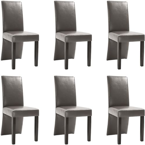 Blagovaonske stolice od umjetne kože 6 kom sive slika 12