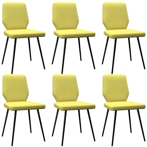 Blagovaonske stolice od tkanine 6 kom boja limete / žuta slika 24