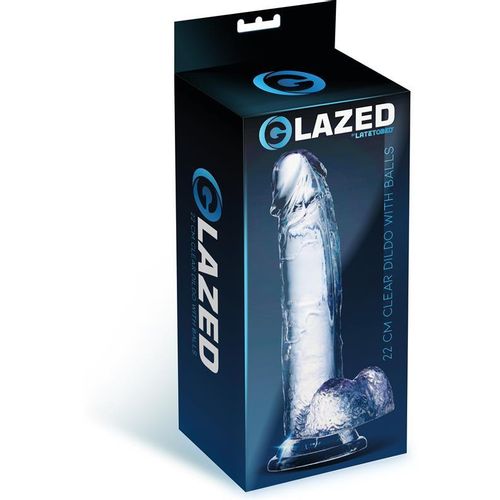 Glazed realistični prozirni dildo s testisima 18cm ili 22cm slika 32