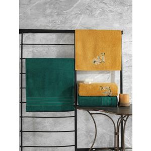 Set peškira (4 komada) Hamam Setı Šareni, boje: zelena, žuta