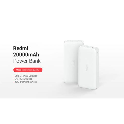 XIAOMI Prenosivi punjač Redmi Power Bank 20000mAh crna slika 4