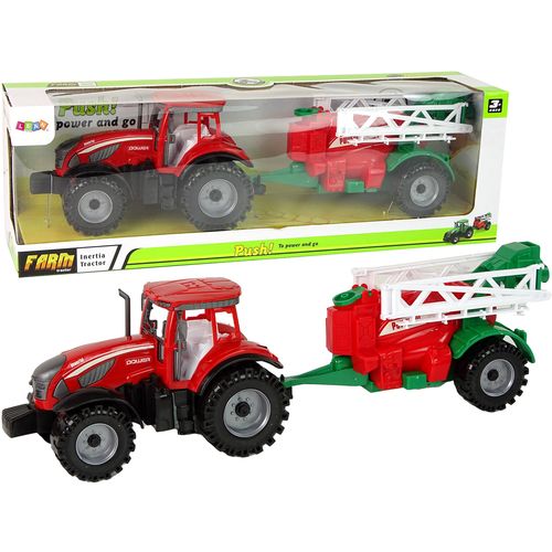 Crveni traktor s prskalicom slika 1