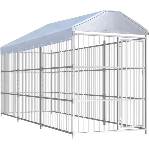 Vanjski kavez za pse s krovom 450 x 150 x 200 cm slika 6