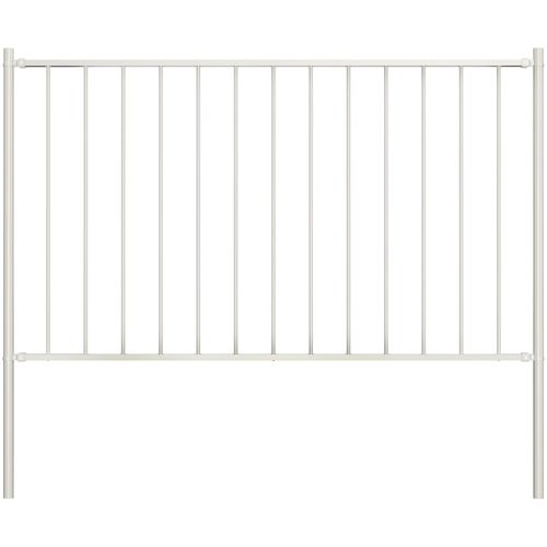 Panel za ogradu sa stupovima čelični 1,7 x 0,75 m bijeli slika 9