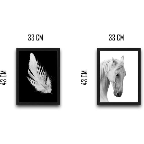 Wallity Uokvirena slika (2 komada), White Feather Horse Set slika 3