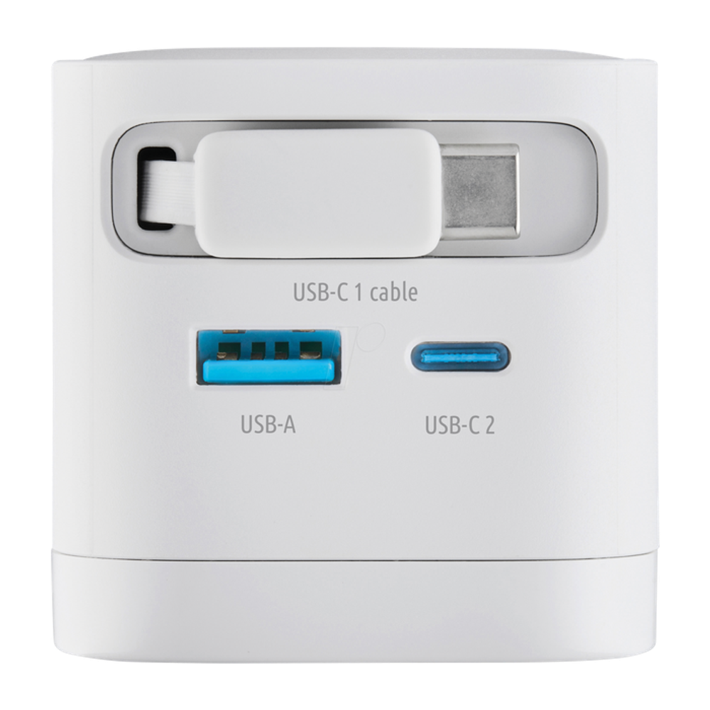 Intenso 65W GaN napajalnik z vgrajenim kablom USB-C, bel slika 5