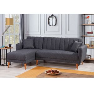 Atelier Del Sofa Aqua Köşe Levo-Tamno Siva Ugao Sofa-Krevet