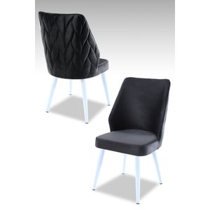 Pufi - Set stolica u antracitnoj i bijeloj boji (4 komada)