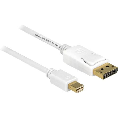 Delock Mini-DisplayPort / DisplayPort adapterski kabel Mini DisplayPort utikač, DisplayPort utikač 5.00 m bijela 83484 pozlaćeni kontakti DisplayPort kabel slika 1