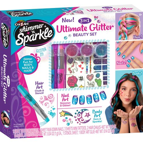 CRAZART set 3u1 za tijelo, nokte i kosu Ultimate Glitter 65501 slika 1