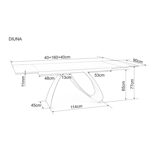 Stol DIUNA - kaljeno staklo + talijanska keramika slika 8