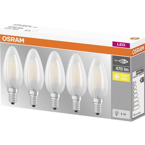 OSRAM 4058075090682 LED Energetska učinkovitost 2021 E (A - G) E14 oblik svijeće 4 W = 40 W toplo bijela (Ø x D) 35 mm x 100 mm filament 5 St. slika 2