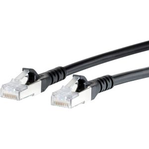 Metz Connect 1308451000-E RJ45 mrežni kabel, Patch kabel cat 6a S/FTP 1.00 m crna sa zaštitom za nosić 1 St.