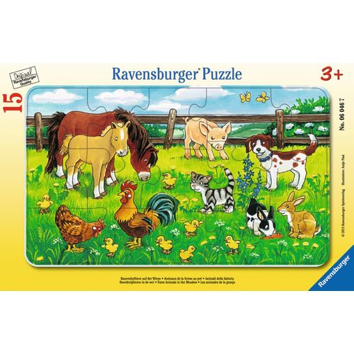 Ravensburger Puzzle domaće životinje na livadi 15kom slika 1