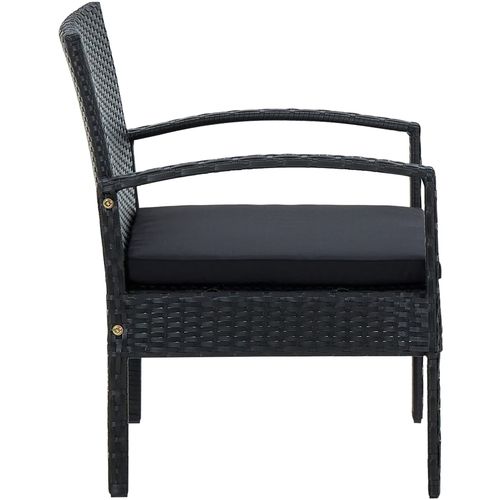 Vrtna stolica od poliratana s jastukom crna slika 18
