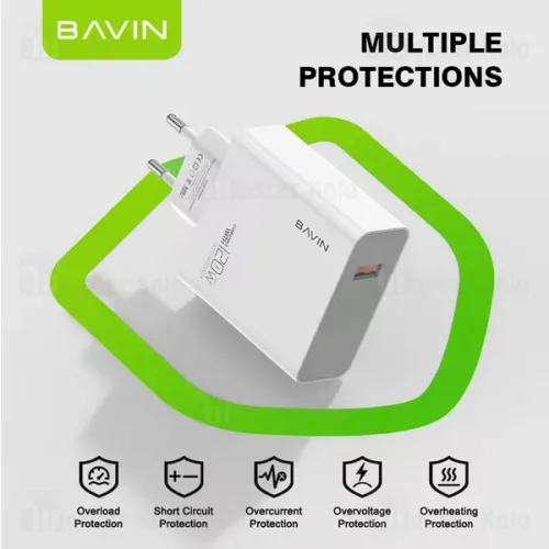 Bavin punjač 120W USB-A + kabl type-C bela slika 3