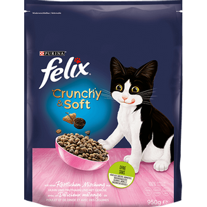 Felix Crunchy & Soft Junior s ukusnom kombinacijom piletine i puretine, s povrćem, 950 g