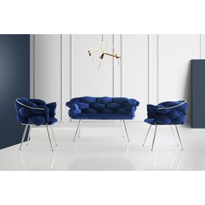Sofa Set Balon - 2122 boje: plava,hrom