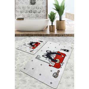 Set Kupatilskih Prostirki Dogs Shower Djt, Višebojni (2 Komada)