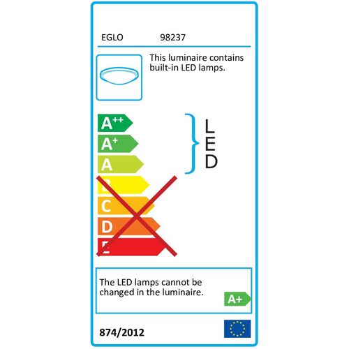 Eglo Frania-a plaFonjera led, 36w, prom 570, sa daljinskim dimabilna, bijela/kristal   slika 2