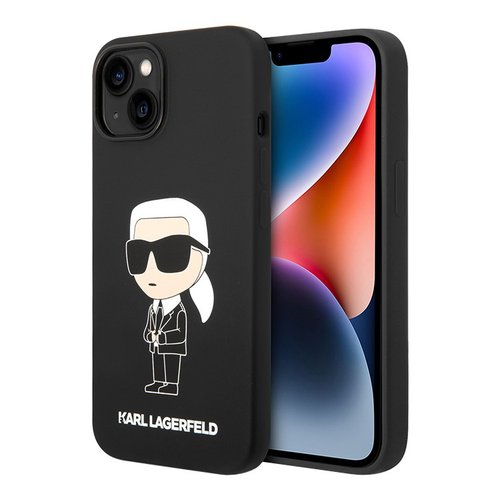 Maska Karl Lagerfeld Hc Silicone NFT Ikonik za iPhone 15 6.1 crna (KLHCP15SSNIKBCK) slika 1