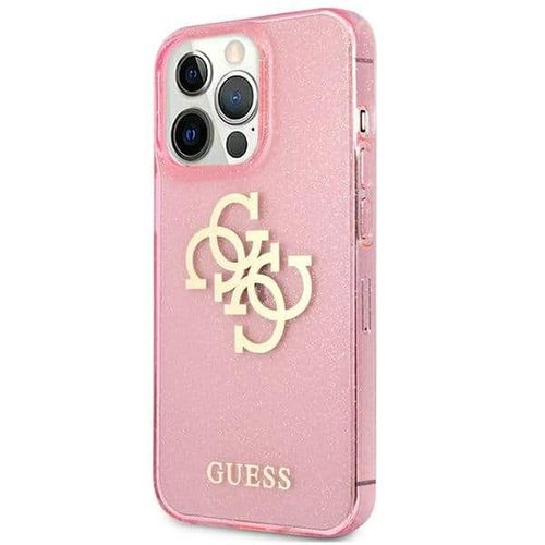 Guess maska za iPhone 13 Pro ružičasta hardcase Glitter 4G Big Logo slika 2