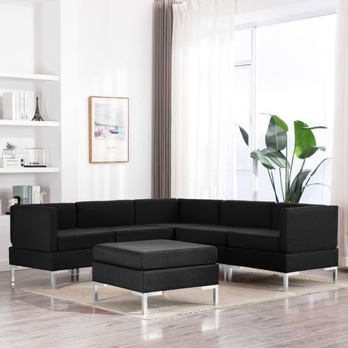 6-dijelni set sofa od tkanine crni slika 1