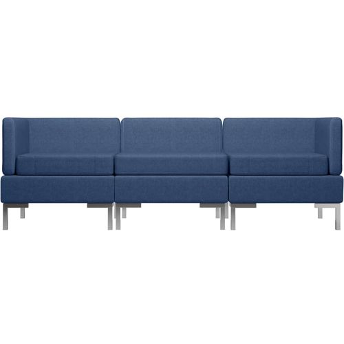 3-dijelni set sofa od tkanine plavi slika 3