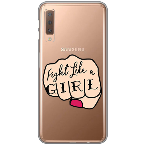 Torbica Silikonska Print Skin za Samsung A750F Galaxy A7 2018 Fight Like A Girl slika 1