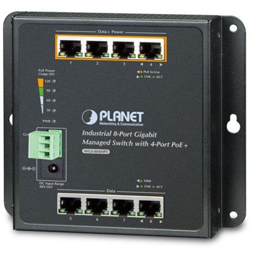 Planet Industrial 8-Port 10 100 1000T Wall-mount Managed Switch with 4-Port PoE (-40~75 degrees C) slika 1
