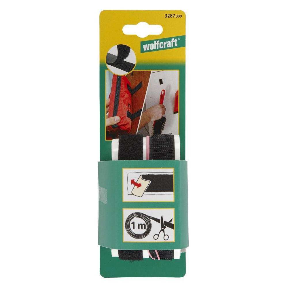 Wolfcraft Traka Čičak Samoljepljiva 20 mm / 1 m Crna - 3287000 slika 4