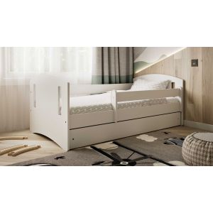 Drveni dječji krevet Classic 2 sa ladicom - 140x80cm - Bijeli