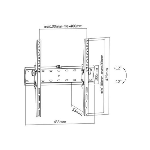 Gembird WM-55T-02 TV wall mount (tilt), Max. 40kg, 32”-55” slika 2