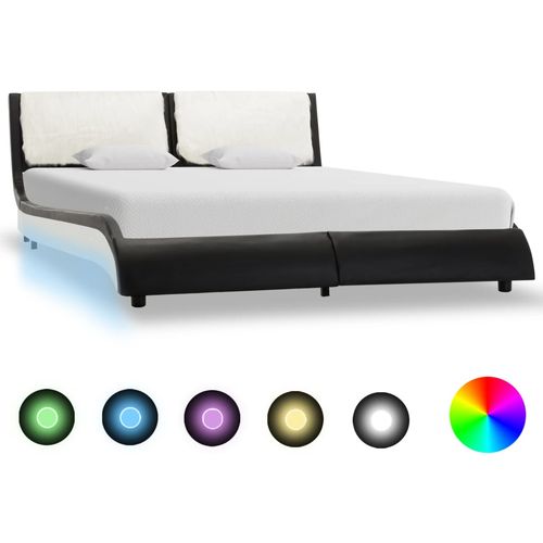 Okvir za krevet od umjetne kože LED crno-bijeli 140 x 200 cm slika 19