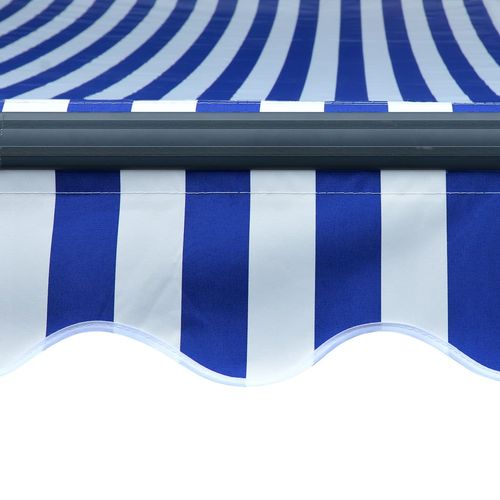 Tenda sa senzorom za vjetar LED 450 x 300 cm plavo-bijela slika 67