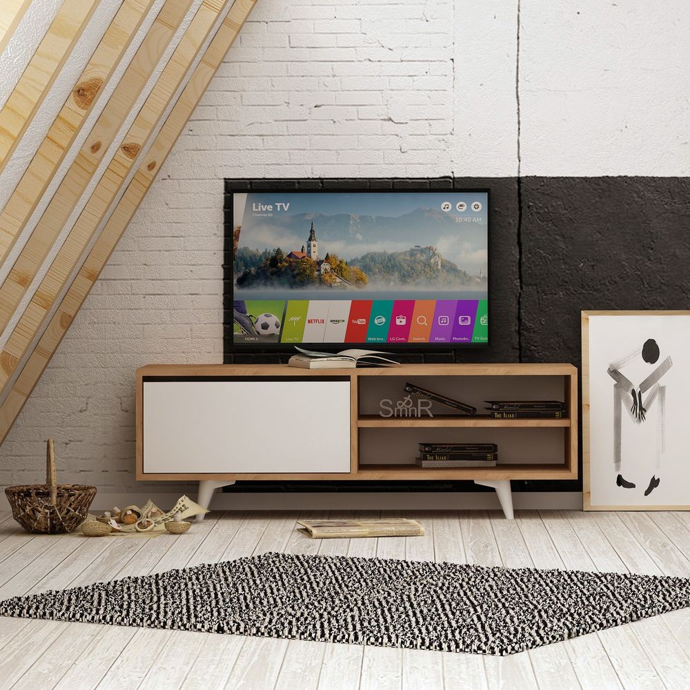 Maku Oak Bijeli TV Stalak slika 1