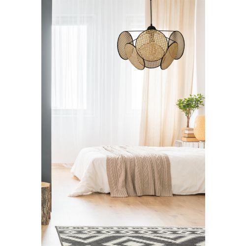 Hera Silindir 6 Lı Rattan Avize Rattan Chandelier slika 1