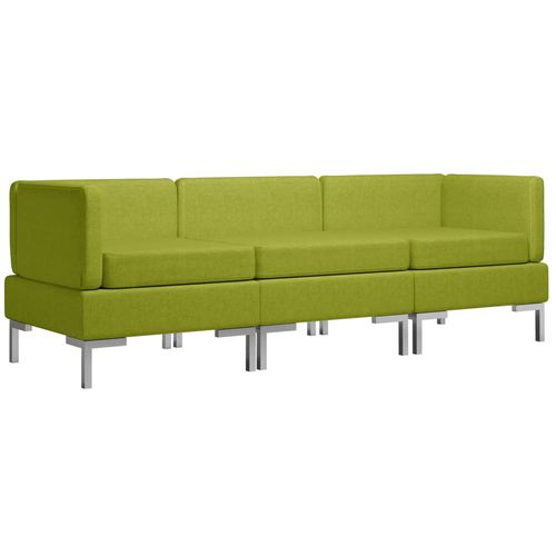 3-dijelni set sofa od tkanine zeleni slika 2