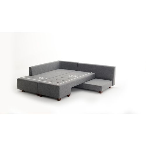 Atelier Del Sofa Kutna garnitura na razvlačenje, Sivo, Manama Corner Sofa Bed Left - Grey slika 8