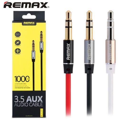 Remax AUX Audio kabl L100 (3,5mm st. jack-3,5mm st. jack) beli 1m,  slika 1
