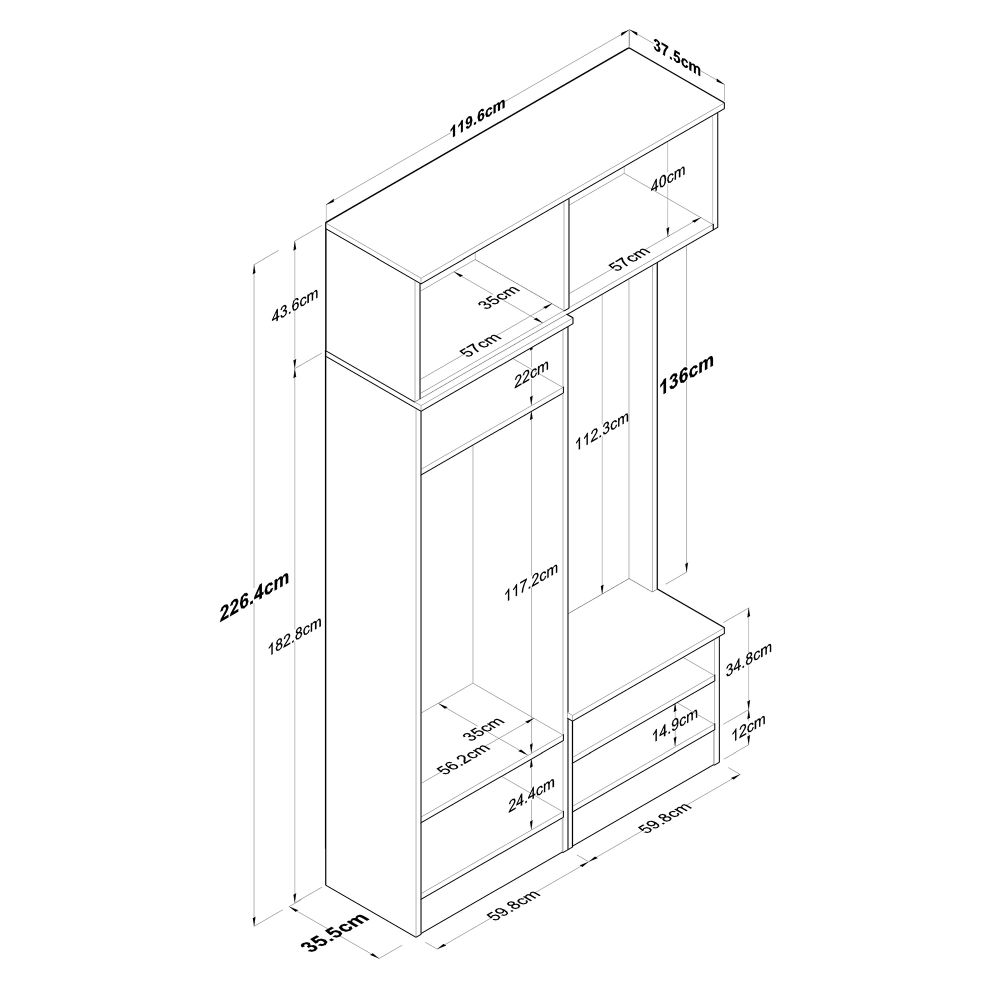 Hall Stand EA145 - Bijela slika 13