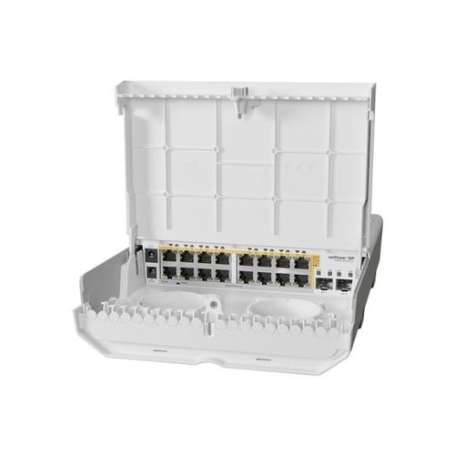 MikroTik (CRS318-16P-2S OUT) outdoor 18 port switch with 16 Gigabit PoE-out ports and 2 SFP slika 1