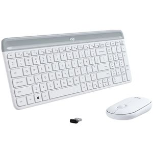 Tipkovnica + miš Logitech MK470 Slim Wireless, bijela