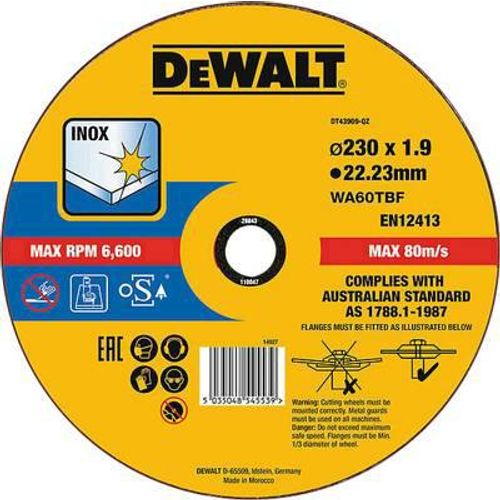 DeWalt rezna ploča za metal 230x1,9 mm slika 1