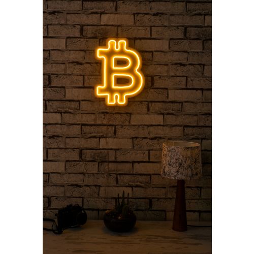 Wallity Ukrasna plastična LED rasvjeta, Bitcoin - Yellow slika 2