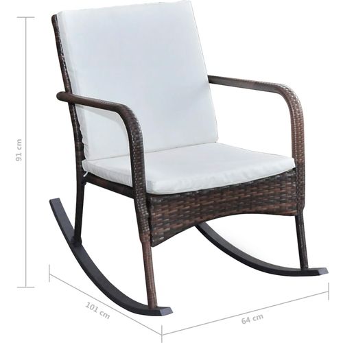 Vrtna stolica za ljuljanje od poliratana smeđa slika 16
