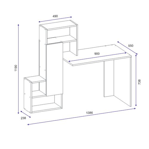 Irmak - White White Study Desk slika 5